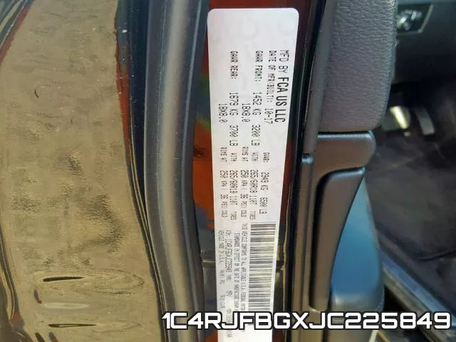 1C4RJFBGXJC225849 фото 2