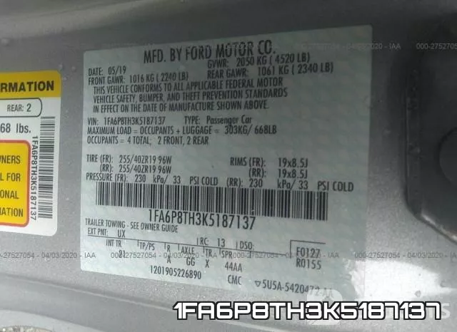 1FA6P8TH3K5187137 фото 10