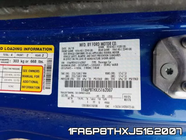 1FA6P8THXJ5162007 фото 2