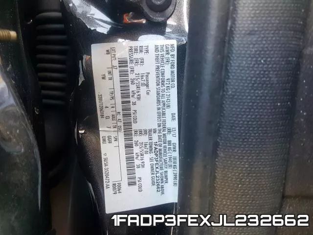 1FADP3FEXJL232662 фото 2