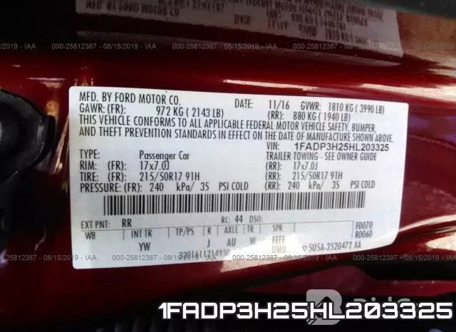 1FADP3H25HL203325 фото 10