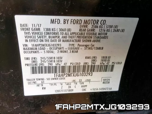1FAHP2MTXJG103293 фото 2