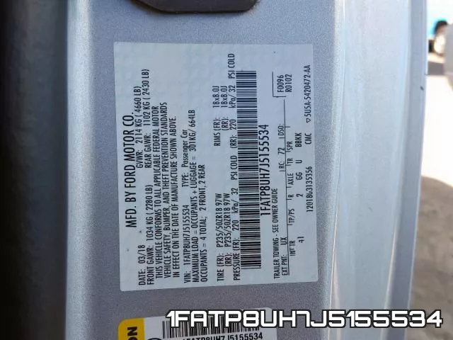 1FATP8UH7J5155534 фото 2