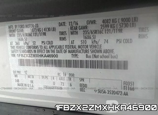 1FBZX2ZMXHKA46900 фото 10