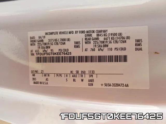 1FDUF5GT0KEE76425 фото 2