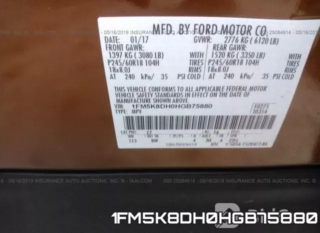 1FM5K8DH0HGB75880 фото 10