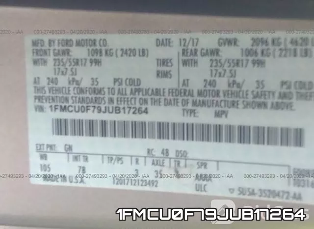 1FMCU0F79JUB17264 фото 10