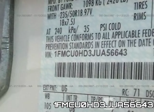 1FMCU0HD3JUA56643 фото 10