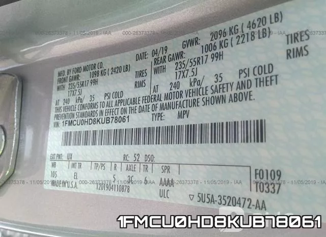 1FMCU0HD8KUB78061 фото 10