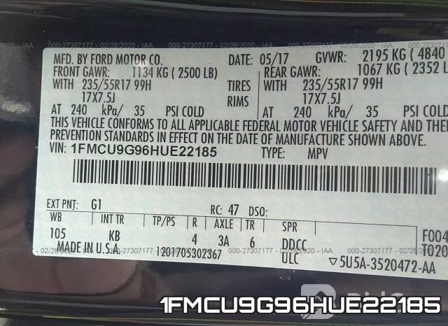 1FMCU9G96HUE22185 фото 10