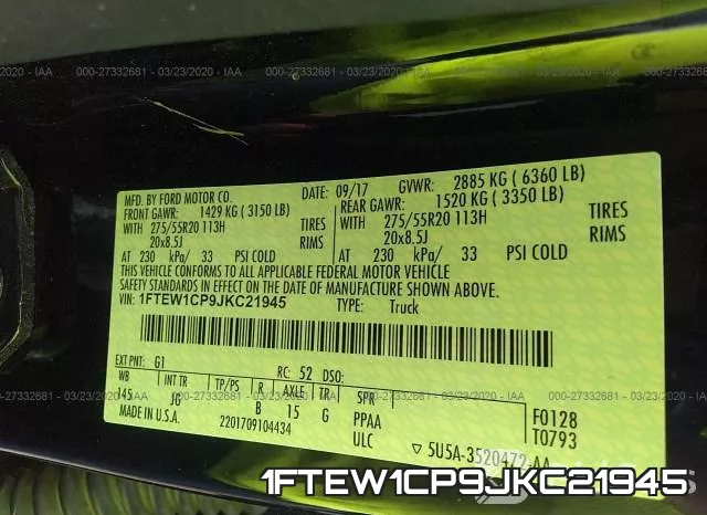1FTEW1CP9JKC21945 фото 10