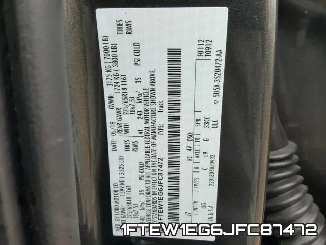 1FTEW1EG6JFC87472 фото 2