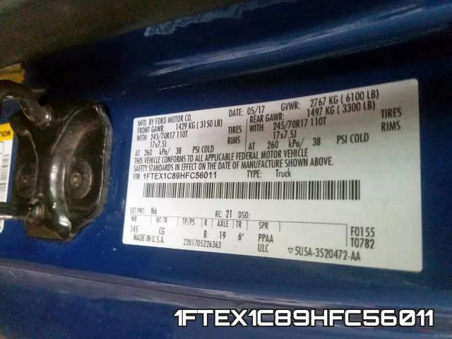 1FTEX1C89HFC56011 фото 2