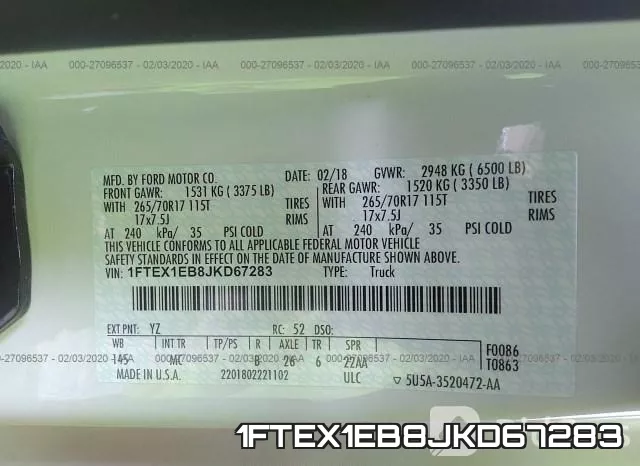 1FTEX1EB8JKD67283 фото 10