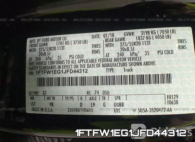 1FTFW1EG1JFD44312 фото 10
