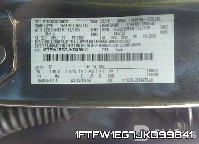 1FTFW1EG7JKD99841 фото 10