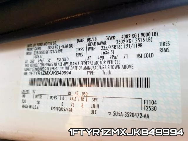 1FTYR1ZMXJKB49994 фото 2