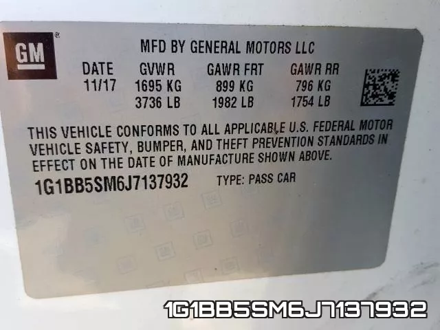 1G1BB5SM6J7137932 фото 2