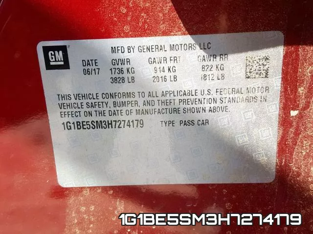 1G1BE5SM3H7274179 фото 2