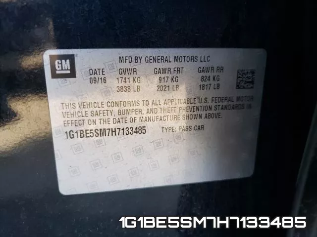 1G1BE5SM7H7133485 фото 2