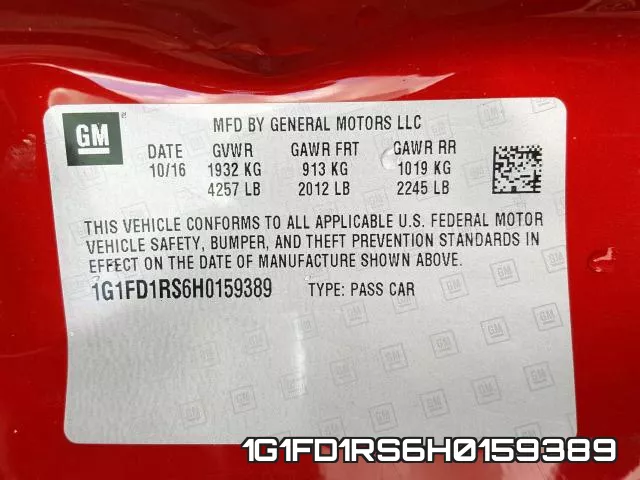 1G1FD1RS6H0159389 фото 2