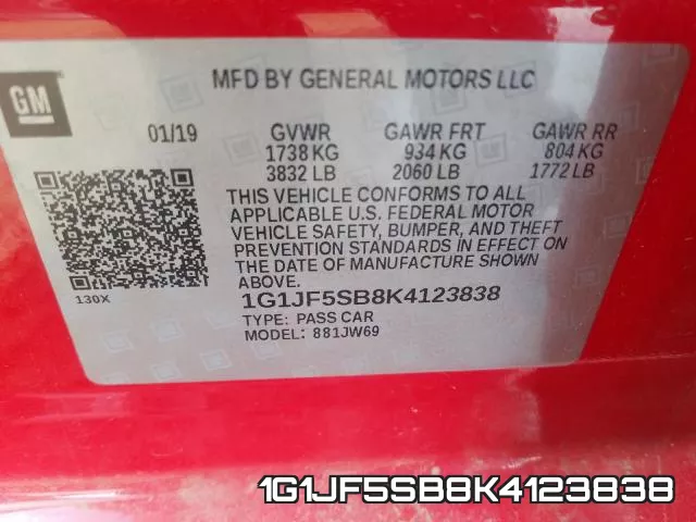 1G1JF5SB8K4123838 фото 2