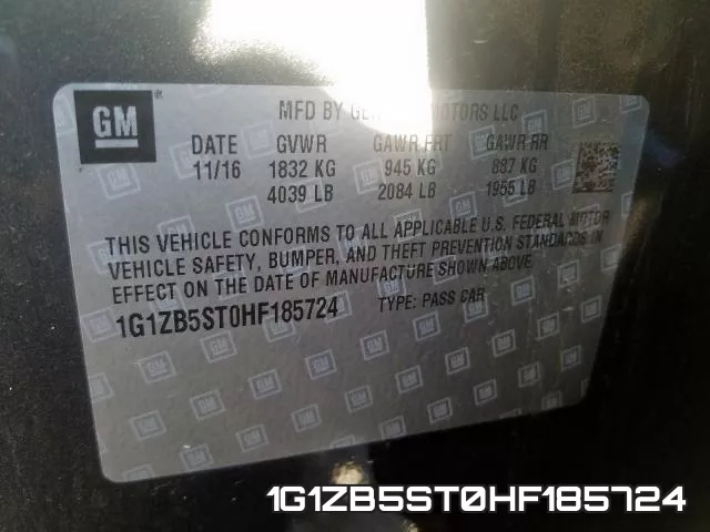 1G1ZB5ST0HF185724 фото 2