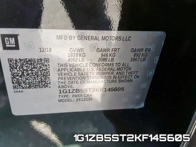 1G1ZB5ST2KF145605 фото 2