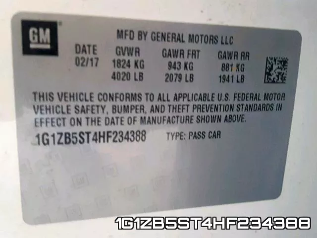 1G1ZB5ST4HF234388 фото 2