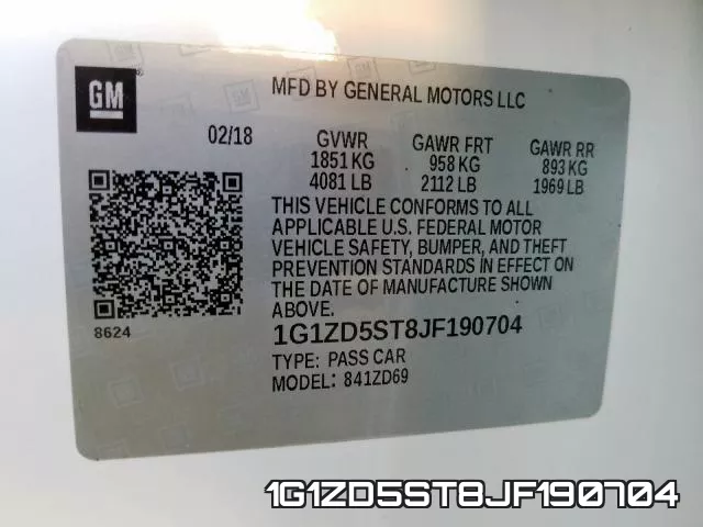 1G1ZD5ST8JF190704 фото 2