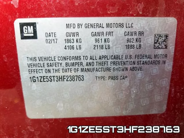 1G1ZE5ST3HF238763 фото 2