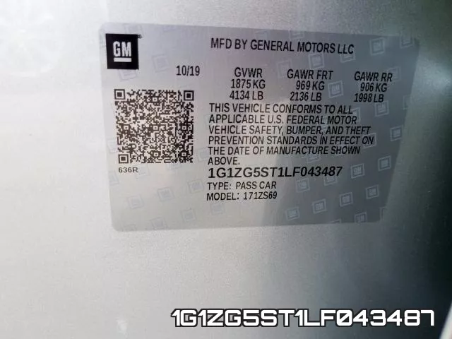 1G1ZG5ST1LF043487 фото 2