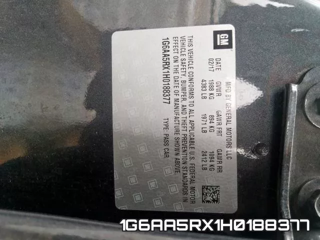 1G6AA5RX1H0188377 фото 2