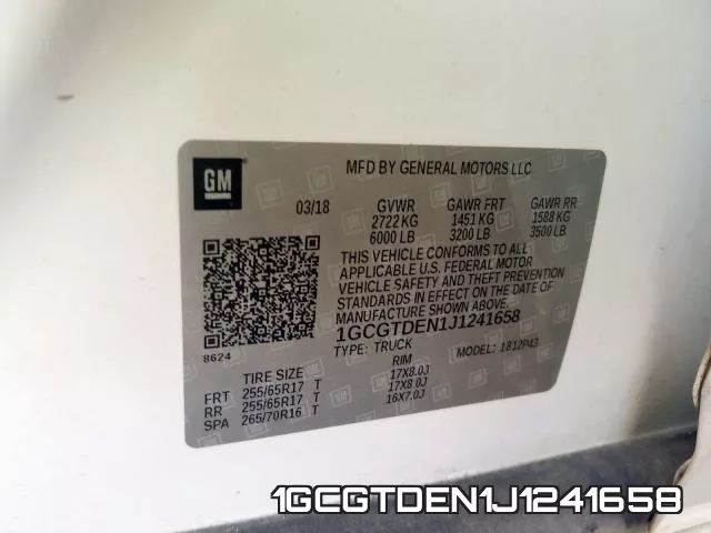 1GCGTDEN1J1241658 фото 2