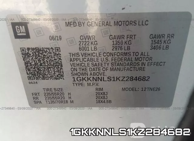 1GKKNNLS1KZ284682 фото 10