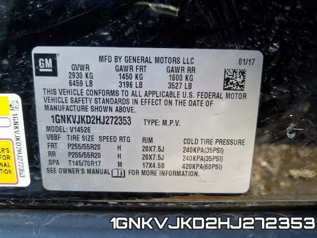 1GNKVJKD2HJ272353 фото 2