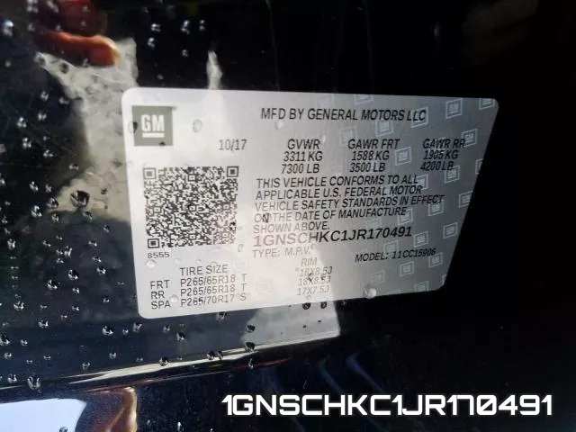1GNSCHKC1JR170491 фото 2