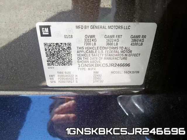 1GNSKBKC5JR246696 фото 2