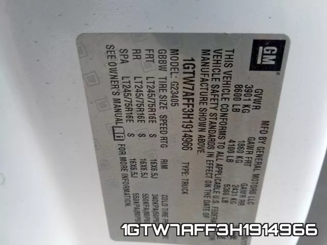 1GTW7AFF3H1914966 фото 2