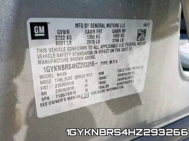 1GYKNBRS4HZ293266 фото 2