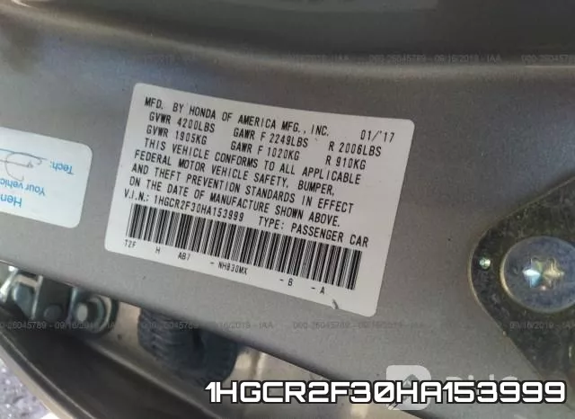 1HGCR2F30HA153999 фото 10