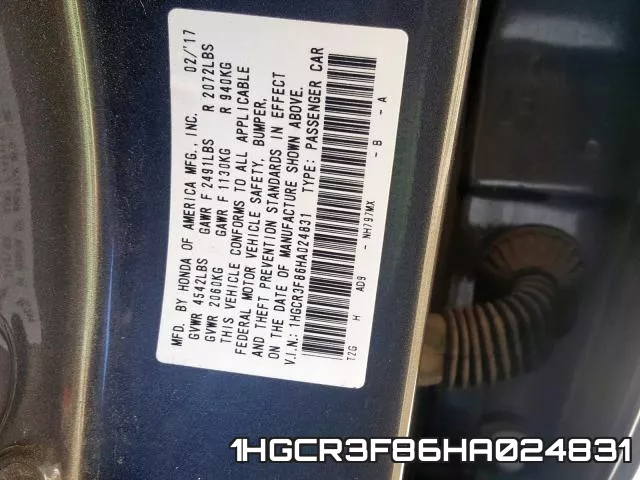 1HGCR3F86HA024831 фото 2