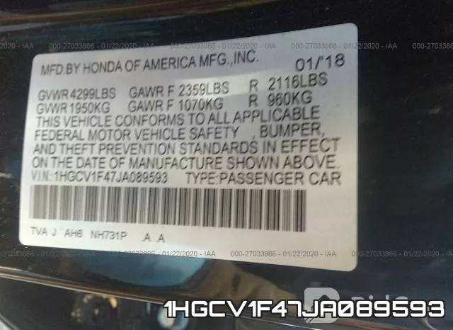 1HGCV1F47JA089593 фото 10