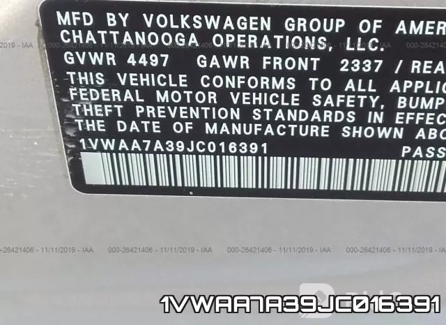 1VWAA7A39JC016391 фото 10