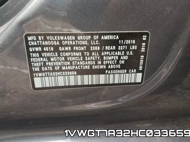 1VWGT7A32HC033659 фото 2
