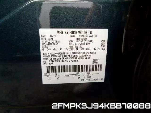 2FMPK3J94KBB70088 фото 2