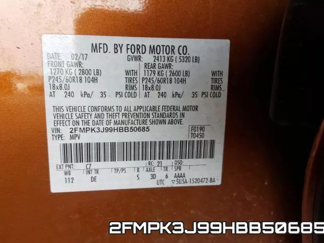 2FMPK3J99HBB50685 фото 2
