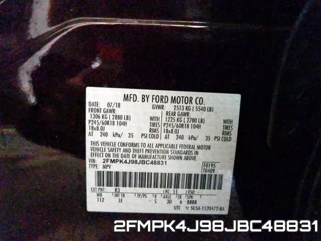 2FMPK4J98JBC48831 фото 2