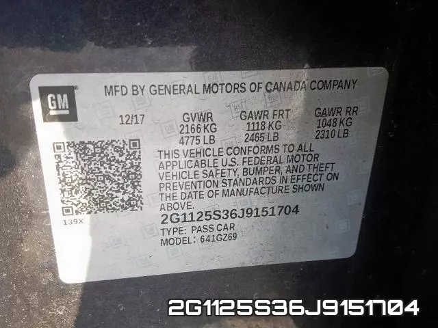 2G1125S36J9151704 фото 2