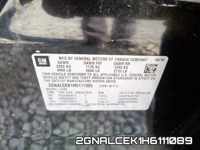 2GNALCEK1H6111089 фото 2